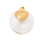 Glass Bottle Pendants, with Brass Cap, Wish Bottle Pendant, Refillable Bottle Pendant, Round, Golden, Clear, 32.5mm, Hole: 1.4mm