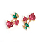 Brass Pendants, Cadmium Free & Nickel Free & Lead Free, with Cubic Zirconia, Cherry, Real 18K Gold Plated, 16x10.3x4mm, Hole: 0.8mm