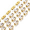 Rectangle Cubic Zirconia Strass Chains, Gold Plated Brass Link Chains, Cadmium Free & Lead Free, Soldered, with Spool, Clear, 2.5mm, about 16.40 Feet(5m)/Roll