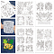 GLOBLELAND 4 Sheets 16Pcs Cat and Flower Water Soluble Stabilizer Hand Sewing Stabilizers with Pre Printed Stick and Stitch Self Adhesive Wash Away Stabilizer for Bags Cloth Embroidery Hand Sewing