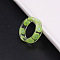 Transparent Resin Finger Rings, Kiwi Fruit, Green Yellow, Inner Diameter: 16mm