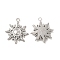 Non-Tarnish 304 Stainless Steel Pendants, Sun Charm, Stainless Steel Color, 19.5x17x2.5mm, Hole: 1.8mm