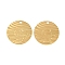 Ion Plating(IP) 304 Stainless Steel Pendants, Flat Round Charm, Real 18K Gold Plated, 30.5x1mm, Hole: 2.3mm