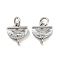 Brass with Clear Cubic Zirconia Pendant Bail, Cadmium Free & Nickel Free & Lead Free, Half Round, Platinum, 9x8x2.5mm