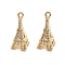 Brass Micro Pave Cubic Zirconia Pendants, Nickel Free, Tower Charms, Real 18K Gold Plated, Clear, 20x8x8mm, Hole: 1.4mm