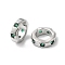 Brass Micro Pave Cubic Zirconia Beads, Large Hole Beads, Cadmium Free & Nickel Free & Lead Free, Ring, Real Platinum Plated, 12x4mm, Hole: 7.5mm