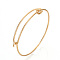 Adjustable 304 Stainless Steel Expandable Bangle Making, Golden, 2-3/8 inchx2-1/8 inch(59x55mm)