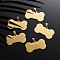 Ion Plating(IP) 304 Stainless Steel Pendants, Manual Polishing, Blank Stamping Tags, Dog Bone, Real 18K Gold Plated, 22x40x1.8mm, Hole: 8.5mm
