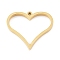 Ion Plating(IP) 304 Stainless Steel Open Back Bezel Pendants, Double Sided Polishing, For DIY UV Resin, Epoxy Resin, Pressed Flower Jewelry, Heart, Real 24K Gold Plated, 25x30x3mm, Hole: 2mm