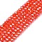 Electroplate Glass Beads Strands, Opaque Solid Color, AB Color Plated, Faceted, Rondelle, Orange Red, 2.9~3.3x2mm, Hole: 0.8mm, about 144~150pcs/strand, 35~37cm