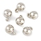 CCB Plastic Pendants, Round, Platinum, 16x11.5mm, Hole: 2mm