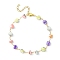 Handmade Shell Nugget Beaded Chains Anklets, 304 Stainless Steel Jewelry, Colorful, 8-7/8 inch(22.5cm)
