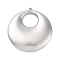 304 Stainless Steel Pendants, Round Ring Charm, Anti-Tarnish, Stainless Steel Color, 42x39x8.5mm, Hole: 1.8mm