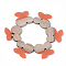 Resin & Wood Pendants, Cherry, Coral, 27.5x29.5x3mm, Hole: 2mm