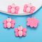Resin Pendants, Bees, with Platinum Tone Loop, Pink, 24x24mm, Hole: 2mm