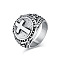 Stainless Steel Cross Signet Rings, Antique Silver, US Size 12(21.4mm)