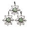 Natural Green Aventurine Spider Web Pendants, Rack Plating Antique Silver Plated Brass Halloween Net Charms, Cadmium Free & Lead Free, 44.5x37.5x7mm, Hole: 7.5x5mm