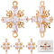 8Pcs Brass Pave Clear Cubic Zirconia Connector Charms, Cross Links, Light Gold, 19.5x15x4mm, Hole: 1.4mm