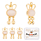 6Pcs Imitation Shell & Pearl Resin Pendants, with Real 18K Gold Plated Brass Findings, Nickel Free, Rabbit Charm, Linen, 24x12.5x4mm, Hole: 3mm