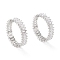 Brass Micro Pave Clear Cubic Zirconia Finger Rings, Real Platinum Plated, Size 9, Inner Diameter: 19mm
