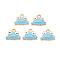 Alloy Enamel Pendants, Cadmium Free & Nickel Free & Lead Free, Light Gold, Frog, Deep Sky Blue, 12.5x15.5x2mm, Hole: 2mm