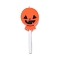 Halloween Printed Acrylic Big Pendants, Pumpkin Lollipop Charm, Dark Orange, 65x25x4mm, Hole: 2mm