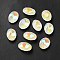 Mocha Fluorescent Style Glass Rhinestone Cabochons, Pointed Back, Oval, Crystal AB, 18x13x5.5mm