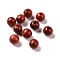 Natural Wood Beads, Undyed, Round, Dark Red, 6mm, Hole: 1.2mm