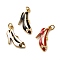 304 Stainless Steel Enamel Pendants, High-heeled Shoes Charms, Ion Plating(IP), Real 18K Gold Plated, with Jump Ring, Mixed Color, 20x18.5x4mm, Hole: 3.2mm