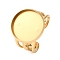 304 Stainless Steel Cuff Ring Components, Pad Ring Settings, Round, Golden, Tray: 18mm, Inner Diameter: 19mm