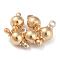 Brass Links, Long-Lasting Plated, with Threaded Hole, Round, Real 24K Gold Plated, 8.5x6mm, Hole: 1.4mm, Inner Diameter: 2mm, Screw: 3x6.2mm