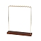 Iron Necklaces Display Stand, with Wood Base, Brown, 7x34x38.5cm