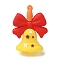 Christmas Theme PVC Pendants, Christmas Bell, 54x39x28.5mm, Hole: 2mm