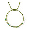 Faceted Glass Rondelle Beads Braided Bead Bracelets, Adjusstable Nylon Multi-strand Bracelets for Women, Olive Drab, Inner Diameter: 11 inch(28cm)