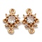Brass Cubic Zirconia Star Connector Charms, Nickel Free, Real 18K Gold Plated, Clear, 13x8.5x3.5mm, Hole: 1mm