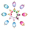 SUNNYCLUE 1 Box 16Pcs 2 Styles Crystal Teardrop Charms Transparent Oval Glass Pendants Rhinestone Jewellery Findings Dangle for Adults Women DIY Earring Necklace Jewelry Making