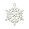 Christmas Themes Alloy Pendants, Cadmium Free & Lead Free, Platinum, Snowflake, 43x34.5x2mm, Hole: 2.5mm, about 165pcs/1000g