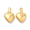 Eco-Friendly Rack Plating Brass Pendants, Long-Lasting Plated, Lead Free & Cadmium Free, Heart Charm, Real 18K Gold Plated, 18x15x7mm, Hole: 4.5x3.5mm