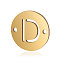 201 Stainless Steel Links connectors, Flat Round with Letter, Golden, Letter.D, 12x0.8mm, Hole: 0.8mm