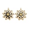 304 Stainless Steel Enamel Pendants, Ion Plating(IP), Flower Charms, Real 18K Gold Plated, White, 26x24x5.5mm, Hole: 1.5mm