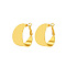 Brass C-Shaped Hoop Earrings, Golden, 32x35x19mm