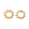 Ion Plating(IP) 304 Stainless Steel Linking Rings, Sun, Real 14K Gold Plated, 6x0.1mm, Inner Diameter: 3mm