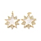 Brass Micro Pave Cubic Zirconia Pendants, Cadmium Free & Lead Free, with Shell and Jump Ring, Real 18K Gold Plated, Star, 25.5x23x3mm, Hole: 3mm