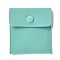 Velvet Jewelry Storage Pouches, Rectangle Jewelry Bags with Snap Fastener, for Earrings, Rings Storage, Turquoise, 9.65x8.9cm