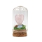 Glass Crystal Ball Ornament, with Natural Amethyst Wings inside, Reiki Energy Stone Desktop Office Table Decor, 55x30mm