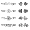 2 Sets 2 Styles Tibetan Style, Alloy Hook Button, Shawls and Capes Buckle, for Garment Accessories, Antique Silver, 22~128x23~68x9~14mm, 4pcs/set, 1 set/style
