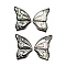 Black Lip Shell Pendants, Sea Shell , Butterfly Charms, Black, 19~20x11~12x1.8~2mm, Hole: 1mm