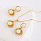 Shell Shape Stainless Steel Hoop Earrings & Pendant Necklaces Sets, with Shell Pearl, Golden
