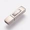 Tarnish Resistant 304 Stainless Steel Bayonet Clasps, Rectangle, Frosted, Stainless Steel Color, 24.5x6.5x6mm, Hole: 3x5mm