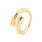 Brass Open Cuff Rings, Long-Lasting Plated, Golden, Inner Diameter: 19mm